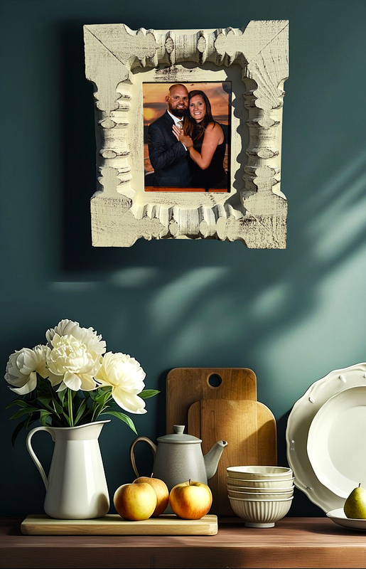 8x10 Cream &amp; Brown Post Frame – Rustic Wall Art Frame