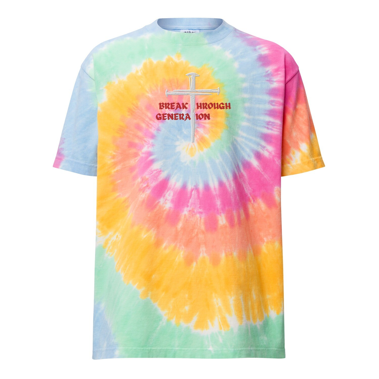 Embroidered tie dye