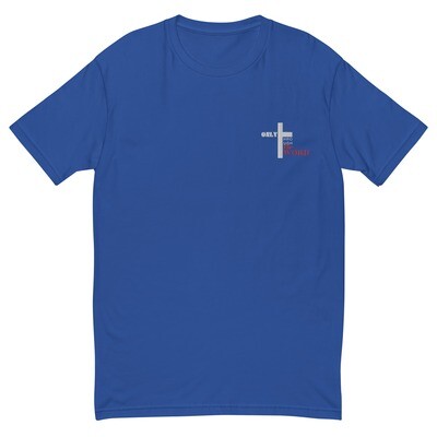 Only through the word embroidered tee