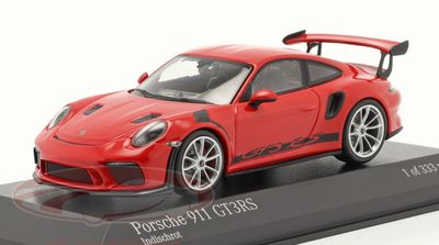 porsche 911 gt3rs 911.2 red silver wheels 2018 1/42 minichamps