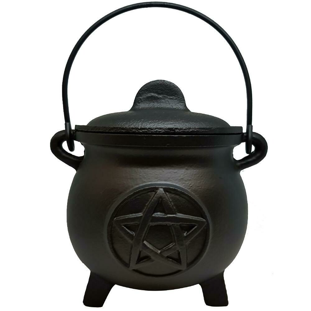 Cauldron - With Pentagram Cast Iron (Medium)