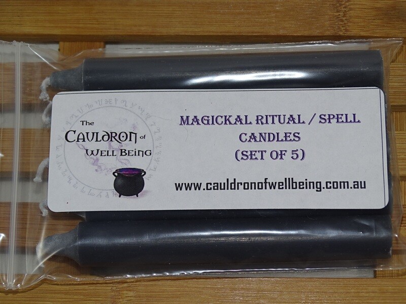Spell Candle - Set of 5 - Black
