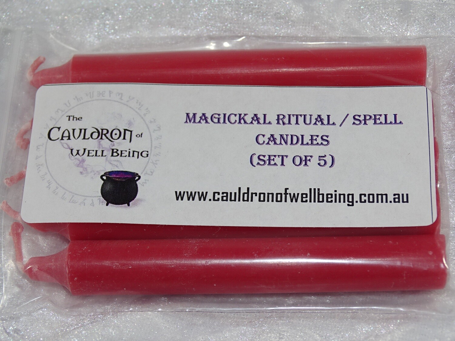 Spell Candle - Set of 5 - Red