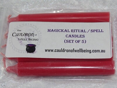 Spell Candle - Set of 5 - Red