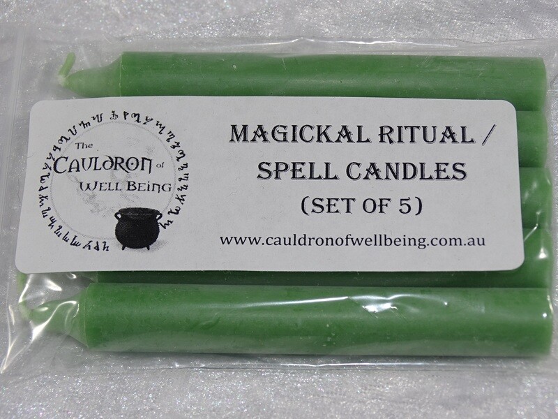 Spell Candle - Set of 5 - Green