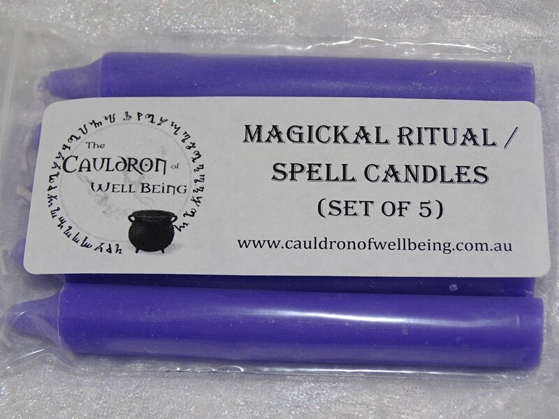 Spell Candle - Set of 5 - Purple