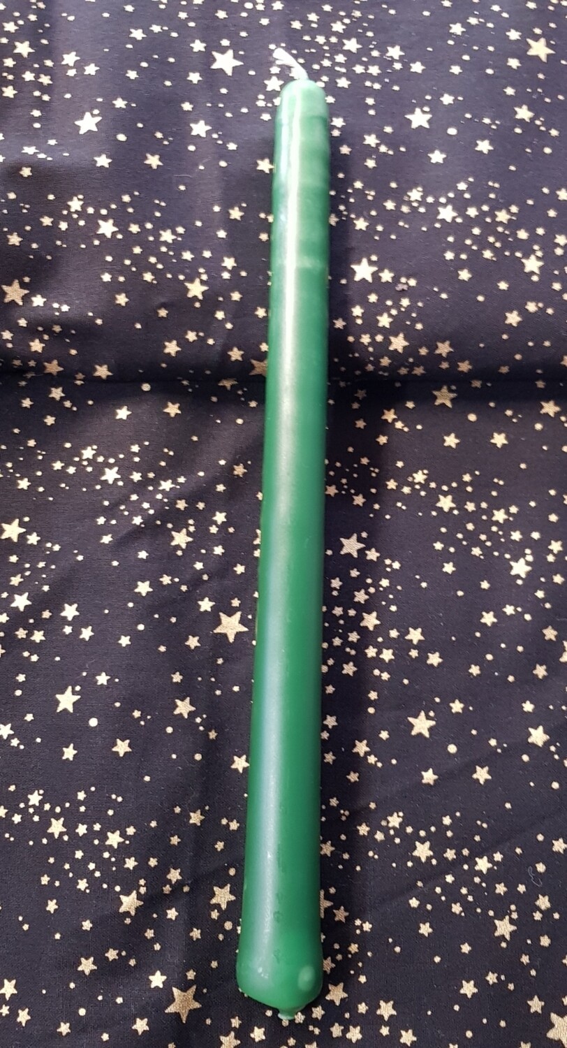 Ritual/Spell Taper Candle - 9hrs -  GREEN