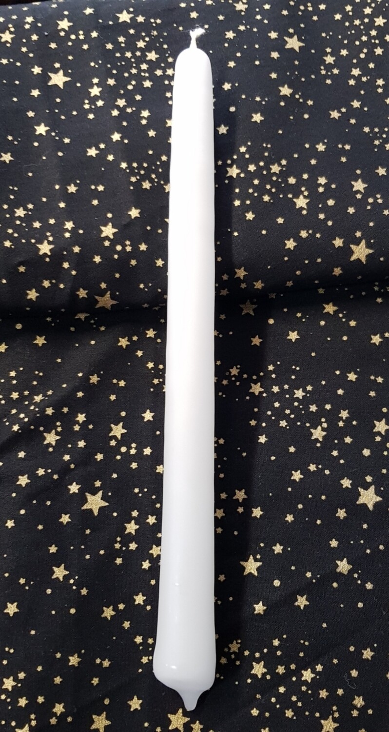 Ritual/Spell Taper Candle - 9hrs -  WHITE