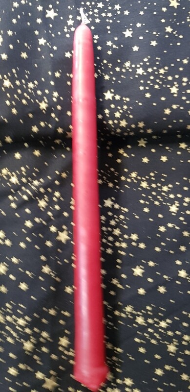 Ritual/Spell Taper Candle - 9hrs -  RED