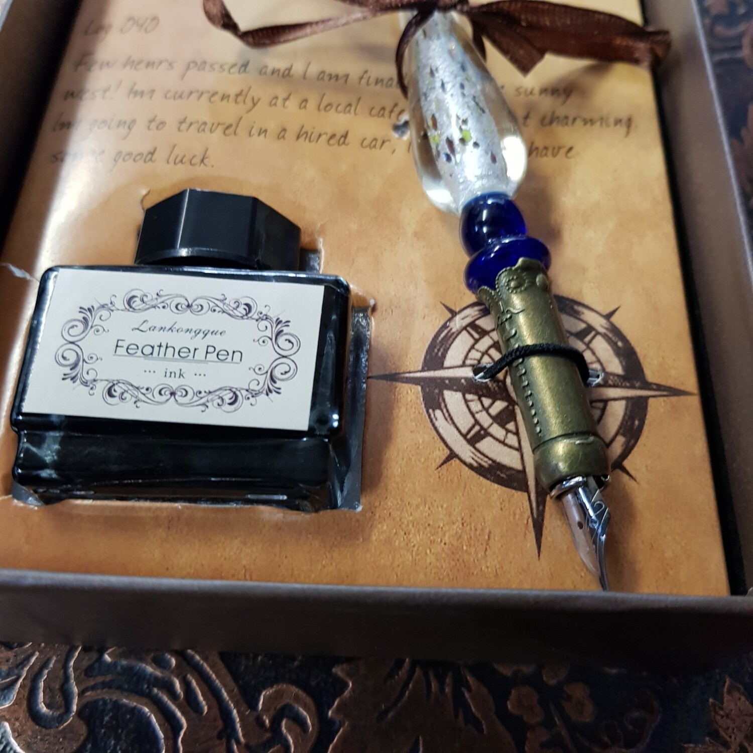 Glass Pen Writing Set - Fleck