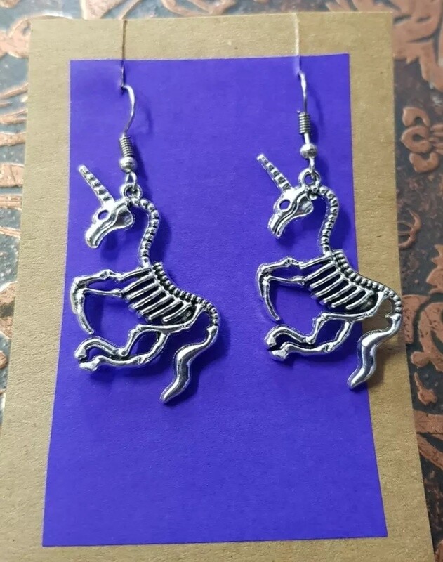 Earrings - Unicorn skeleton