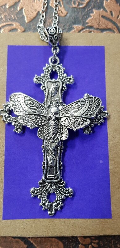 Pendant - Moth on Cross