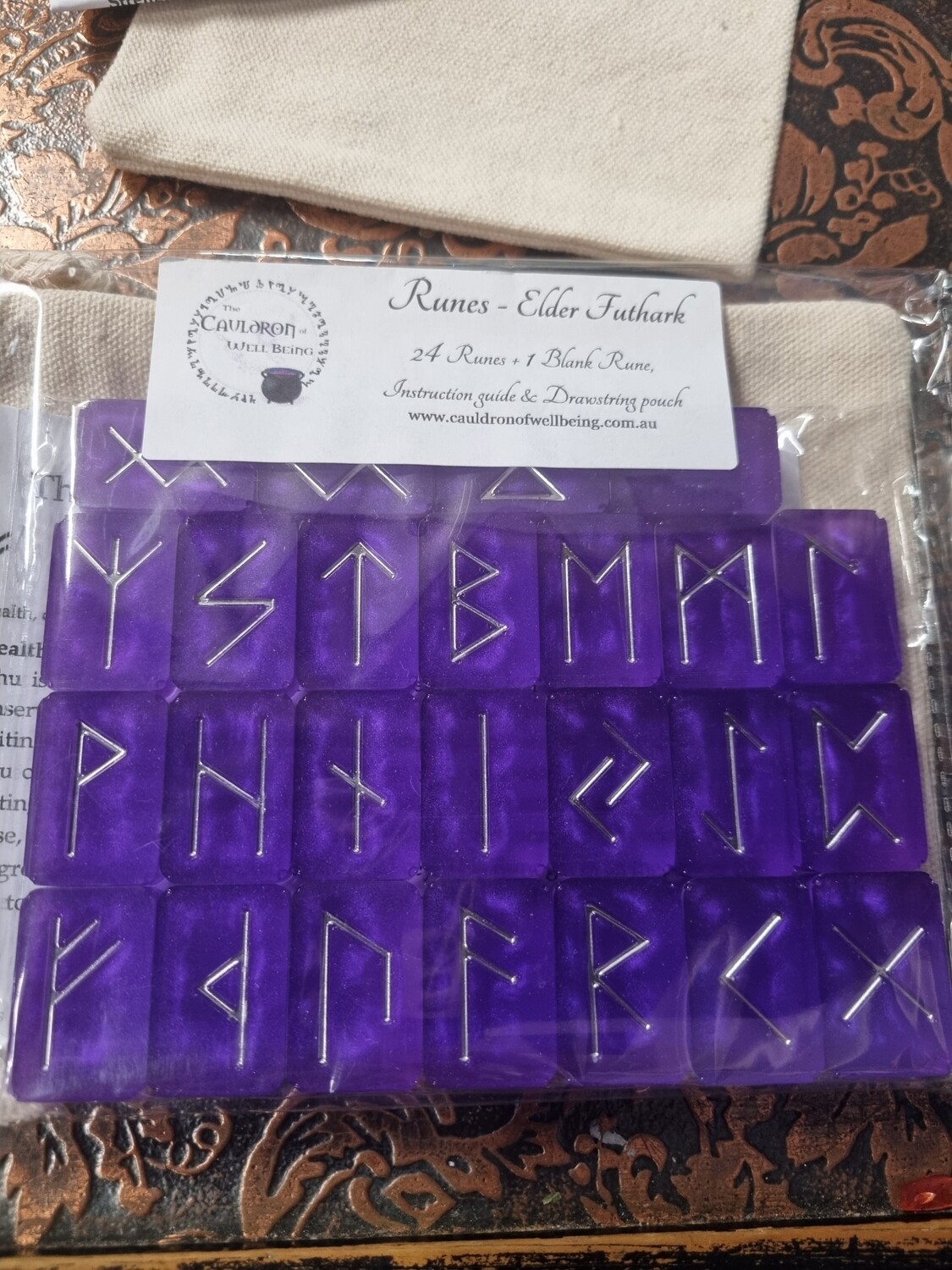 Elder Futhark Rune set - Purple