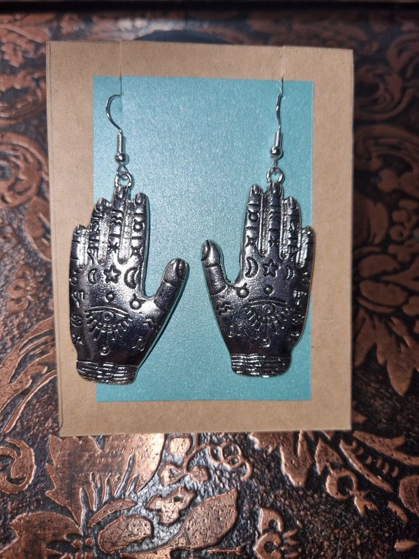Earrings - Palmistry Hand