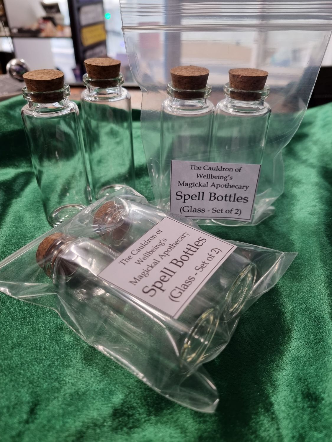 Spell Bottles (large) - Set of 2 glass bottles with cork