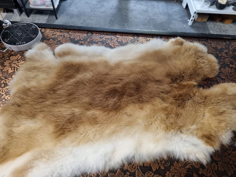 Rabbit Pelt - Tan &amp; White