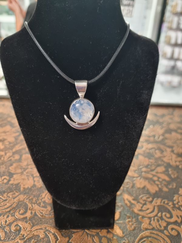 Crescent Moon Rainbow Moonstone
