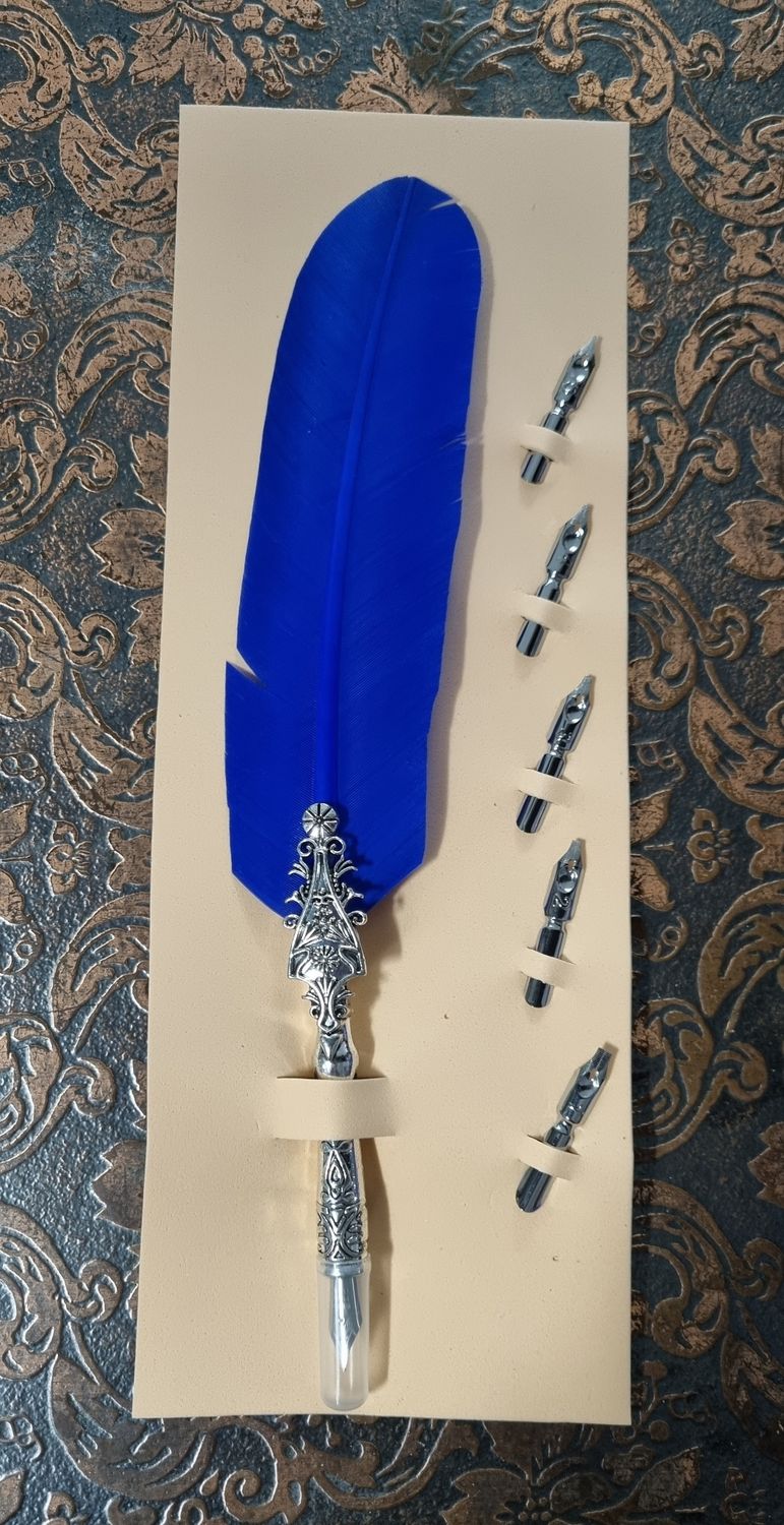 Feather Quill Pen - Blue