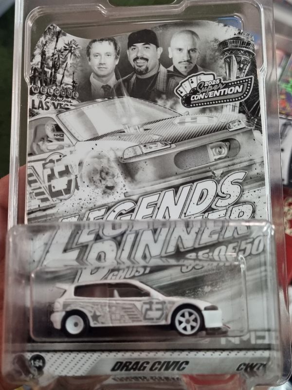 2025 LAS VEGAS SUPER CONVENTION LEGENDS DINNER CAR HOT WHEELS DRAG CIVIC.