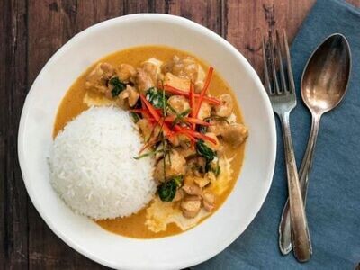 Panang curry with rice