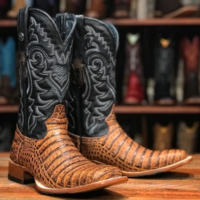 Tanner Mark Boots Men&#39;s Embossed Caiman Belly