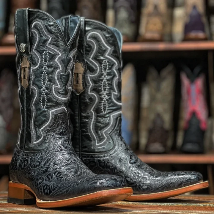 Tanner Mark Boots Men&#39;s Embossed Tooled Saddle Stamp