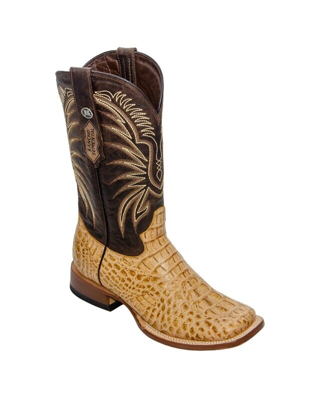 Caiman Hornback Print Orix / Brown Top Triple Stitc Caiman Hornback Print Orix / Brown Top Triple Stitc