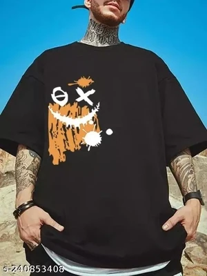 Drop Shoulder trendy printed T-shirt