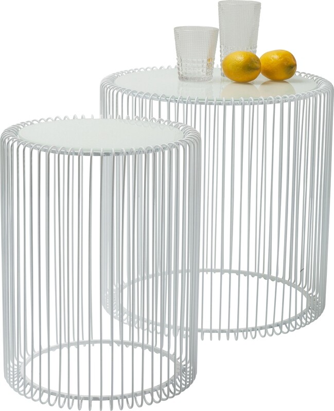 Beistelltisch Wire White Ø44cm (2/Set) Beistelltisch Wire White Ø44cm (2/Set)
