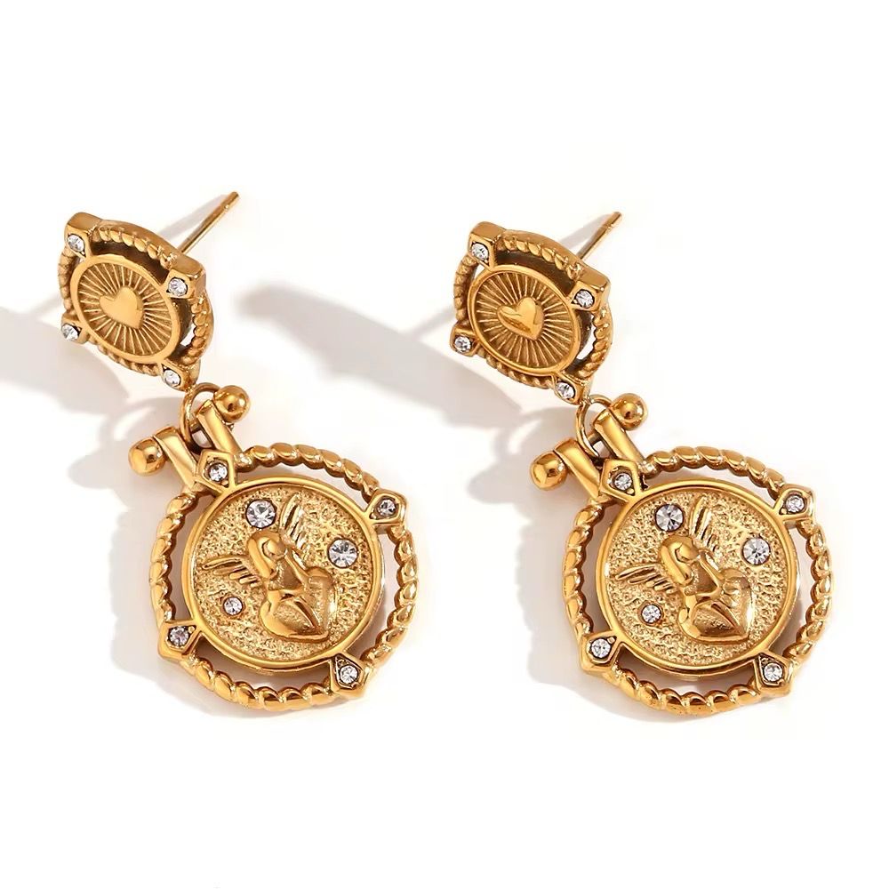 Angel Drop Heart Earrings