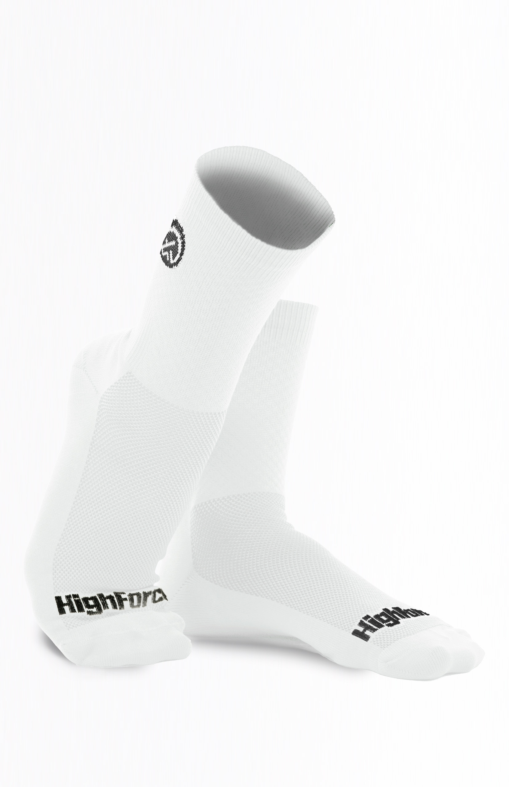 Medias de Ciclismo Compresivas Reflectivas Highforce - Blanco
