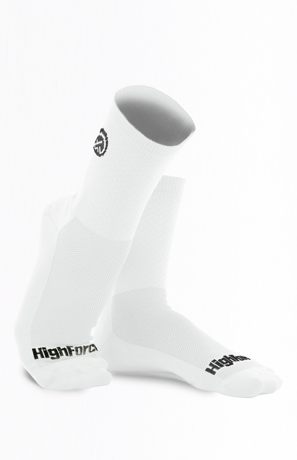 Medias de Ciclismo Compresivas Reflectivas Highforce - Blanco