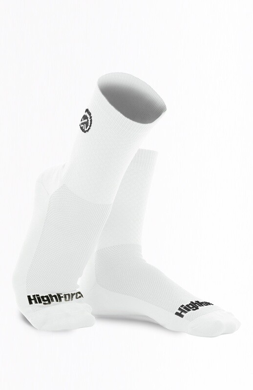 Medias de Ciclismo Compresivas Reflectivas Highforce - Blanco