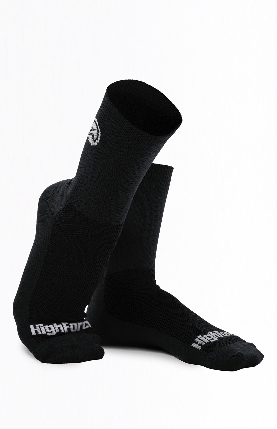 Medias de Ciclismo Compresivas Reflectivas Highforce - Negra