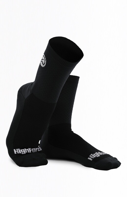 Medias de Ciclismo Compresivas Reflectivas Highforce - Negra