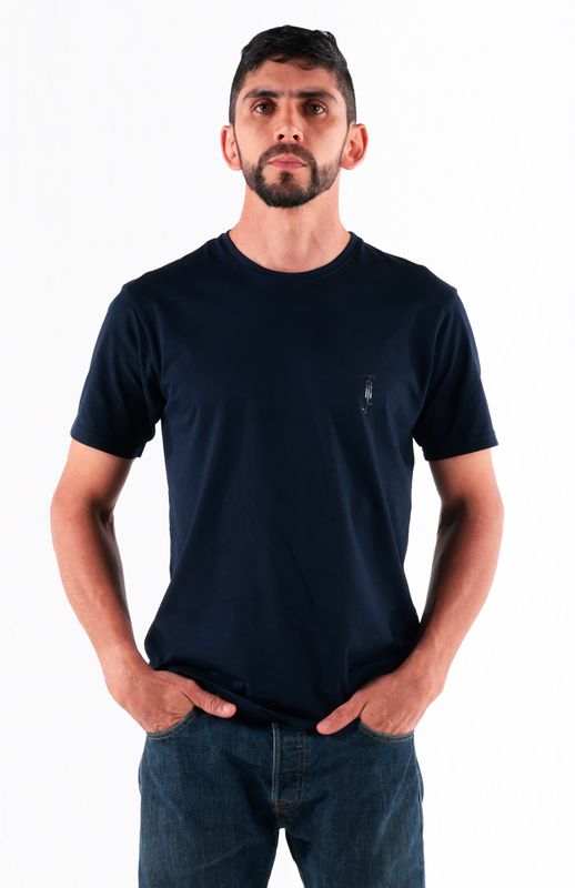 Camiseta Algodón Hombre Highforce - Azul