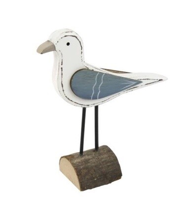 Wooden seagull on stand