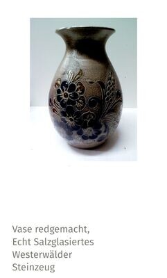 Vase redgemacht, Echt Salzglasiertes Westerwälder Steinzeug