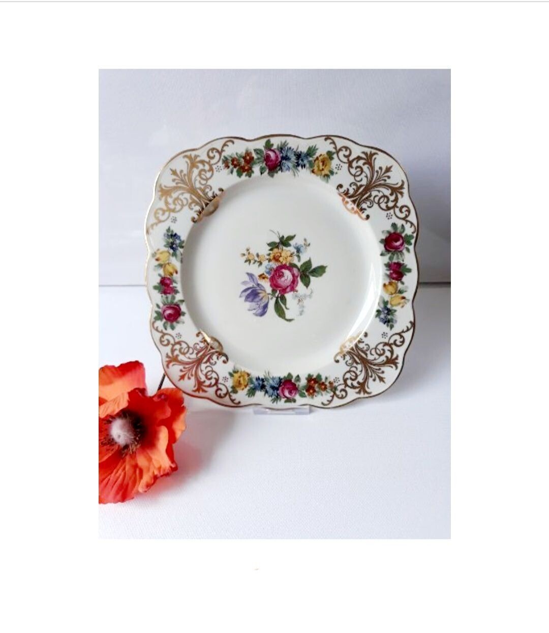 Altes Porzellan, wunderschöner Dessertteller, ca. 1930, Königl. Preuß. Tettau