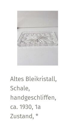 Altes Bleikristall, Schale, Nachtmann, handgeschliffen, ca. 1930, 1a Zustand