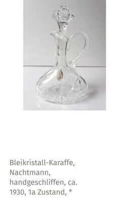 Altes Bleikristall, Karaffe, Nachtmann, handgeschliffen, ca. 1930, 1a Zustand