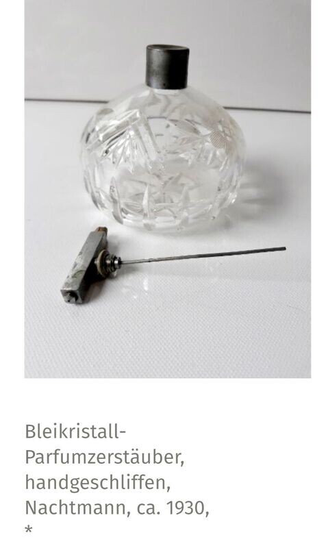Altes Bleikristall, Parfumzerstäuber, handgeschliffen, Nachtmann, ca. 1930