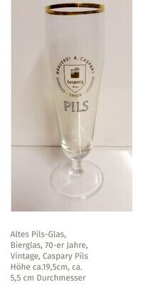 Altes Pils-Glas, Bierglas, 70-er Jahre, Vintage, Caspary Pils