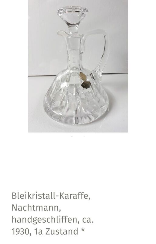 Altes Bleikristall, wunderschöne, schwere Karaffe, Nachtmann, handgeschliffen, ca. 1930, 1a Zustand*