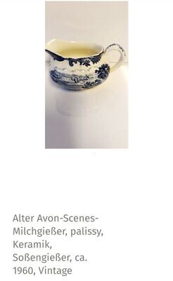 Alter Avon-Scenes-Milchgießer, palissy, Keramik, Soßengießer, ca. 1960, Vintage