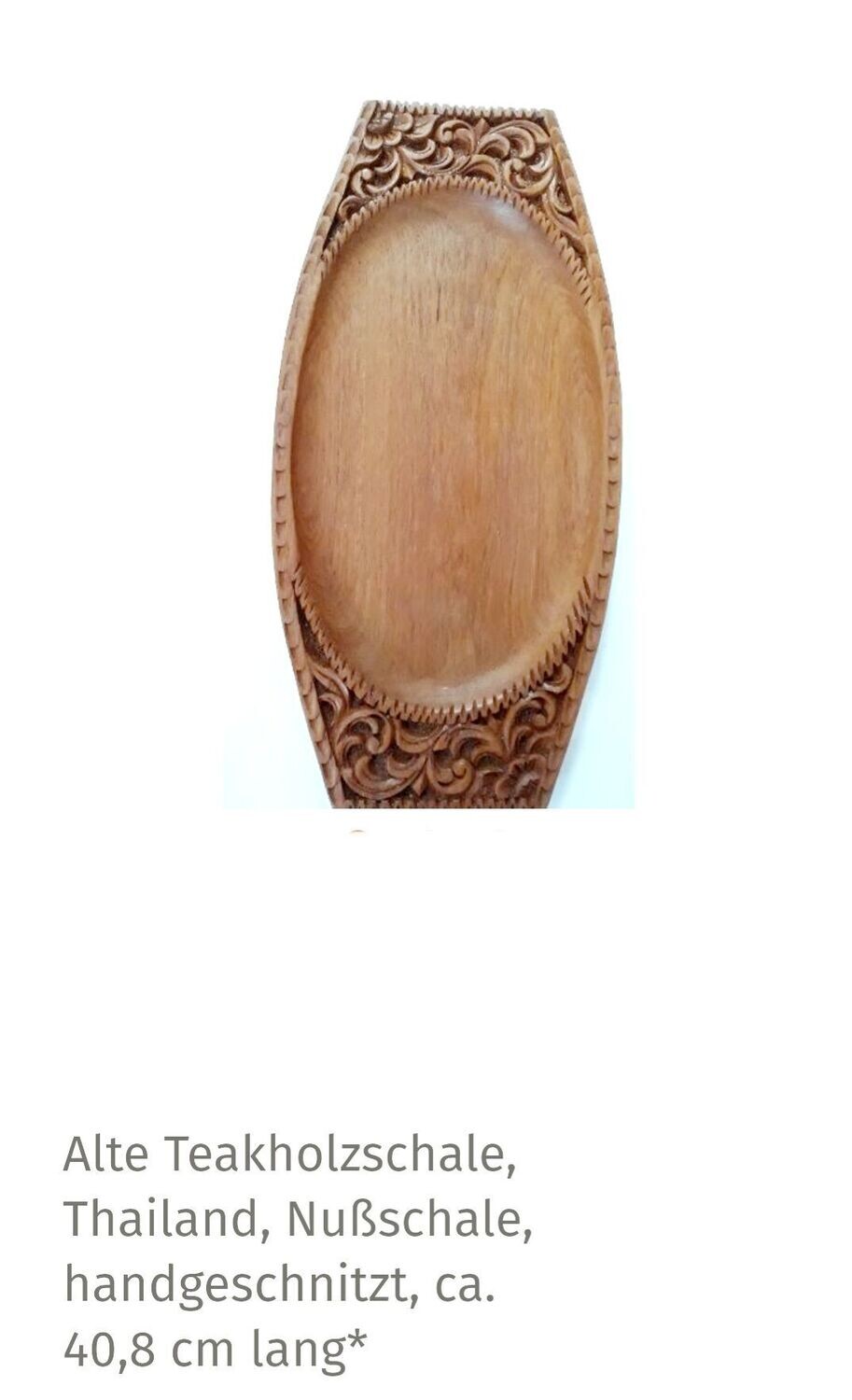 - Teakholzschale,  wunderschöne Allzweckplatte, ca. 39,8 cm lang, a. 20 cm breit und ca. 2 cm hoch.