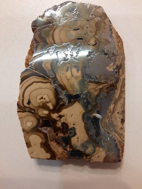 Schalenblende (Zinkblende), Polen, Scheibe, Handschmeichler, ca. 7,0/4,5/0,6 cm