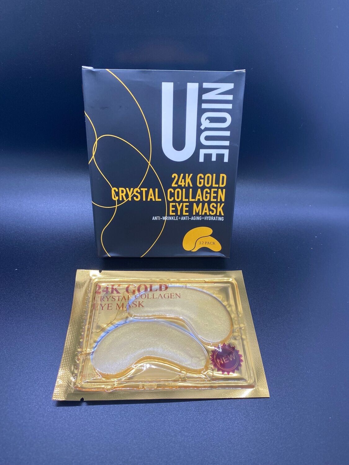 24K Gold Crystal Collagen Eye Mask - 1 pk. (12 par)