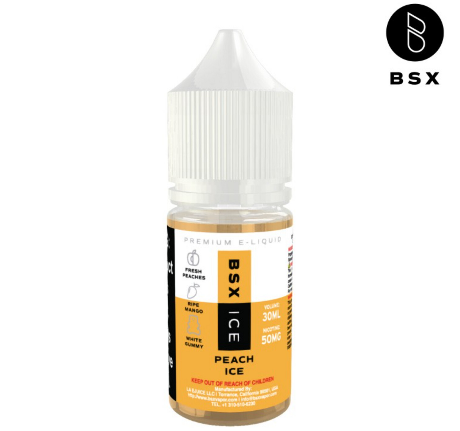 Glas BSX Salt - Peach Ice 30ml, Nic: 30mg