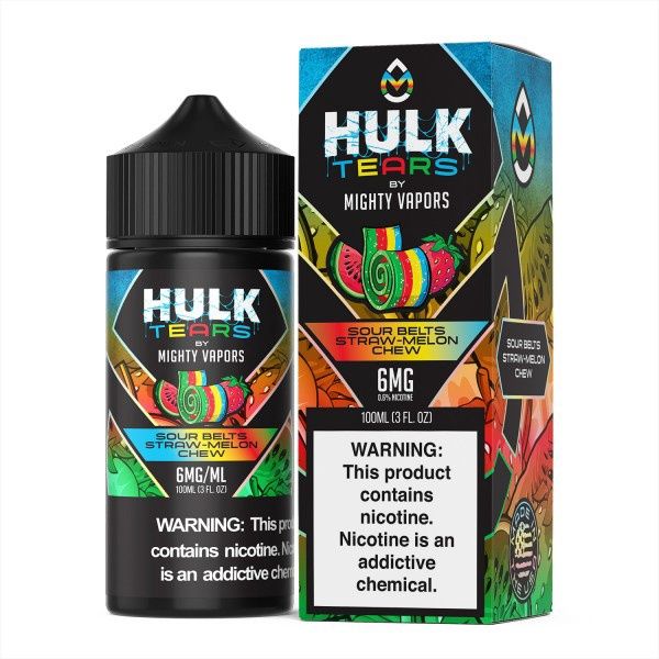 Hulk Tears - Sour Belts Straw-Melon Chew 100ml, Nic: 6mg